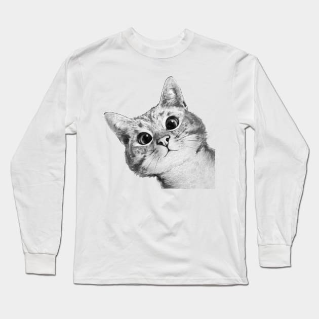 Sneaky Cat Long Sleeve T-Shirt by LauraGraves